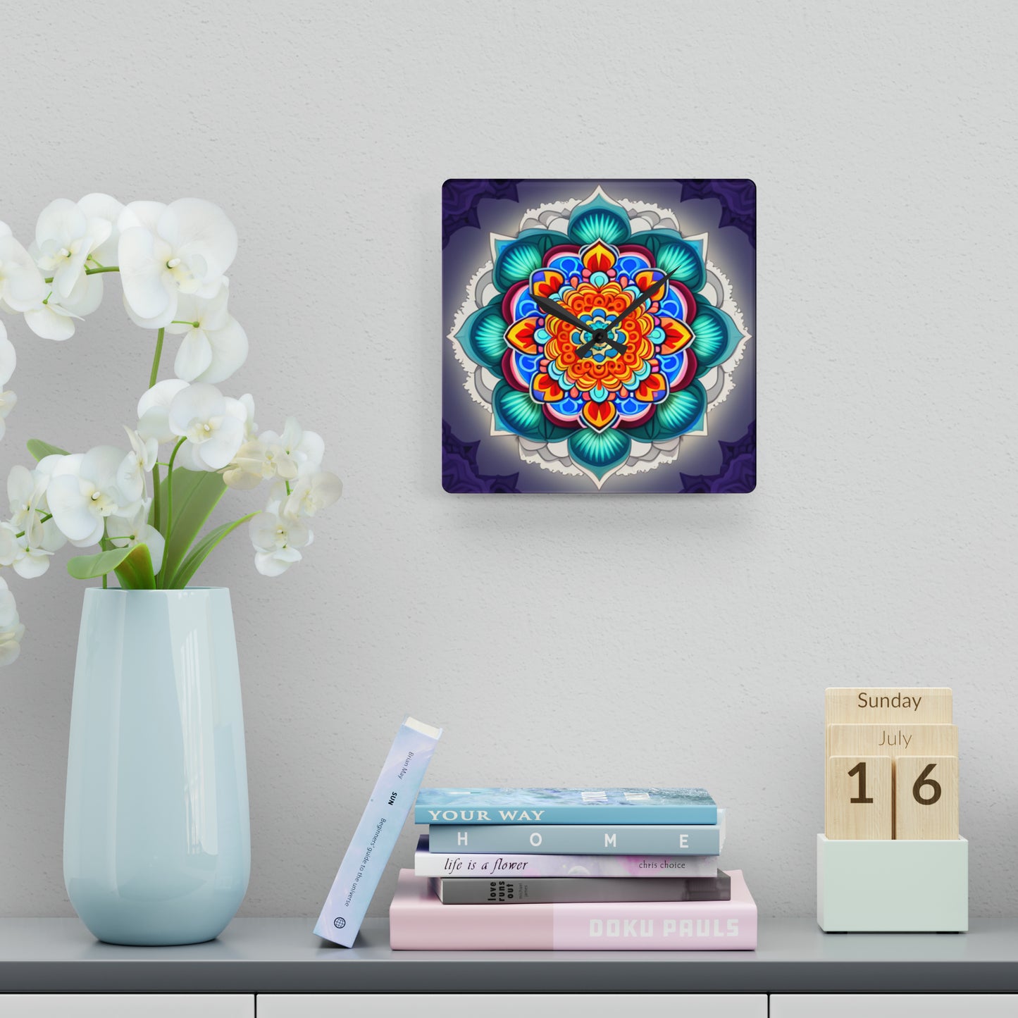 Mandala" Acrylic Wall Clock